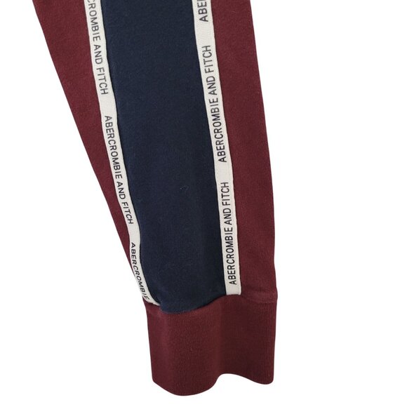 Abercrombie & Fitch Soft A&F Long Sleeve Crewneck Tee Mens Size M Burgundy Navy - Picture 7 of 9